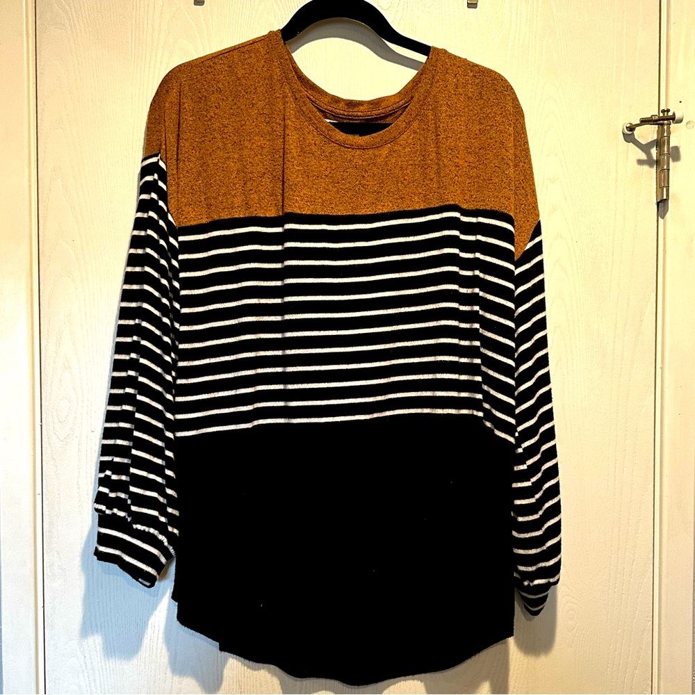 Comfy long sleeve striped top